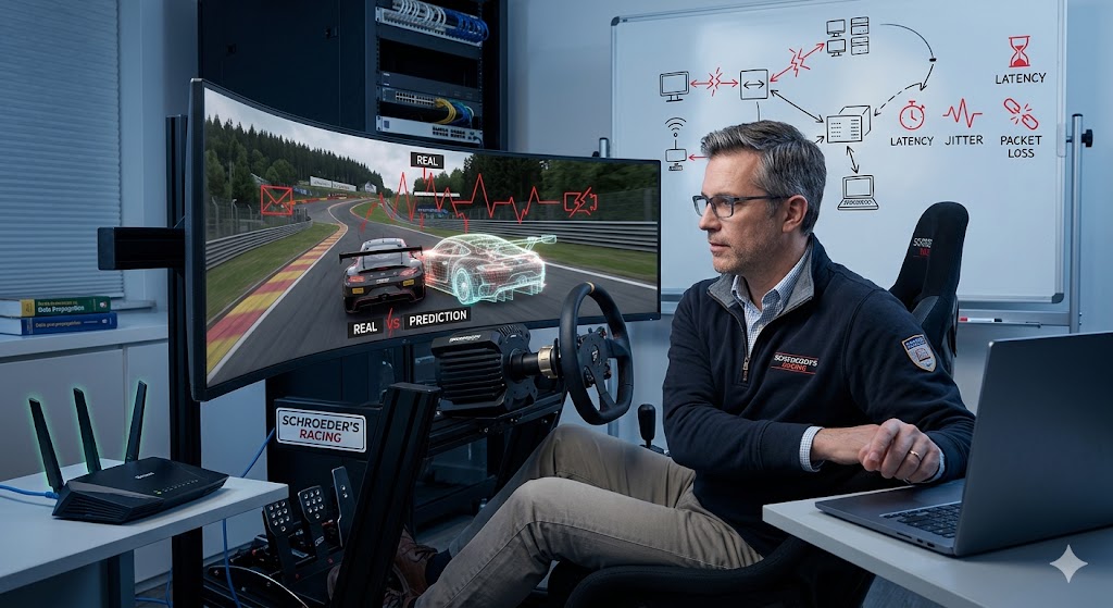 Imagem de destaque: Latência de Rede e Netcode: A visão de um Professor de TI sobre o Sim Racing
